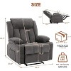 Recliner Chair, Manual Reclining Sofa with Massage and Heat, Comfy Overstuffed Rocking Chair with Side Front Pockets and Cup Holder for Living Room - 2 of 4