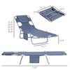 Folding Outdoor Chaise Lounge Sun Tanning Chair with Face Cavity, Pillow, 5-level Adjustable for Beach, Pool - 3 of 4