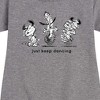 Girls' - Peanuts - Snoopy Just Keep Dancing Graphic Short Sleeve Fleece Dress - 2 of 4
