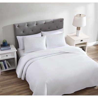 Kate Aurora Basic Bedding Euro Chic 3 Piece Quilt & Pillow Shams Set , White - Queen — фото 3