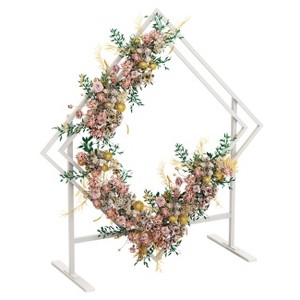 Artloge 6.8FT Geometric Wedding Arch Backdrop Metal Backdrop Frame Garden Party Flowers Art Holder for Ceremony Wedding Party Event Decor - 1 of 4