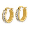 Chisel Stainless Steel Polished Yellow IP-plated with Glass Crystal Hoop Earrings - 3 of 4