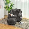 TIRAMISUBEST Memory Foam Bean Bag Chair - Plush Tufted Lounger with Removable Filler, Super Soft for Dorm, Apartment & Living Room, Black - 4 of 4