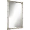 Noble Park Rectangular Vanity Wall Mirror Modern Rustic Silver Faux Bamboo Frame Beveled 31" Wide for Bathroom Bedroom Living Room - 4 of 4