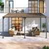 ModernLuxe 14.76 x 9.22 FT Wall-Mounted Gazebo, Outdoor Pergola with PC Roof Panels, Iron Frame, Sloped Design Shelter for Deck/Garden/Backyard, Gray - 2 of 4