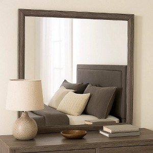 Royal Hampton Dresser Mirror, Foil Gray Solid Wood, 35x39 Broad Frame Design - 1 of 4