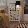 Famapy White 3 Drawers Mirrored Paint Nightstand Modern Bedside Table - 2 of 4