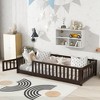 TIRAMISUBEST Twin/Full/Queen Size Floor Bed with Fence and Door, Rubber Wood Floor Platform Bed Montessori Bed Toddler Bed with Safety Guardrails - 2 of 4