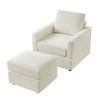 Sapphtopaz Modern Accent Chair with Ottoman Upholstery Comfy Couch Classic Corduroy Chaise Accent Chairs for Living Room, Bedroom - 2 of 4