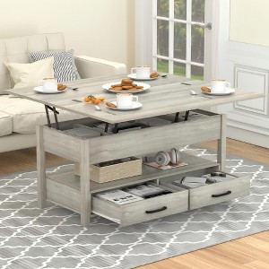 Snynuxx Lift Top Coffee Table with Drawers and Hidden Compartment for Living Room - 1 of 4