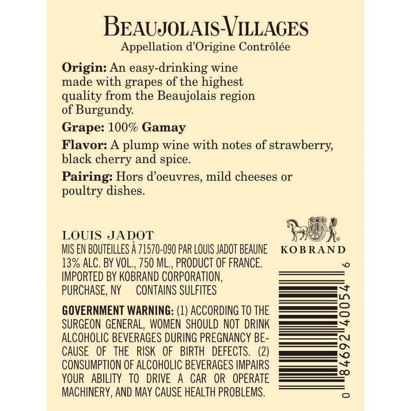 Louis Jadot Beaujolais Villages Red Wine - 750ml Bottle, 4 of 10