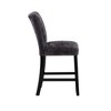 Upholstered Barstool with Padded Seat and Rubberwood Frame, Set of 2 for Kitchen or Home Bar - 3 of 4