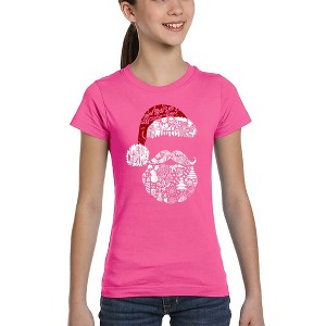 LA Pop Art Santa Pics - Girl's Word Art T-Shirt - 1 of 4