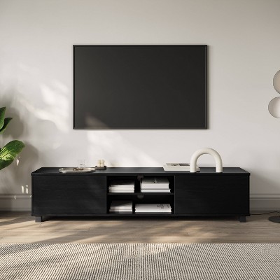 Hollywood Black MDF TV Stand with Cabinet and Shelves
