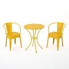 VYNXARIA 3-Piece Outdoor Bistro Set - Colorful Iron Table and Stacking Chairs, Weather Resistant, Modern Design,Yellow - 3 of 4