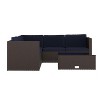 Flash Furniture Roan Indoor/Outdoor L-Shaped Sectional with Coffee Table in Wicker PE Rattan with Cushions - 3 of 4