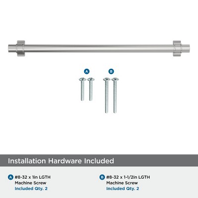 Polished Chrome 10-1/16 inch Modern Industrial Cabinet Pull