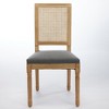PAGED French Decor Chairs Set of 2 Upholstered Dining Chairs with Square Rattan Backrest and Exquisitely Carved Wood Frame for Living Room - 2 of 4