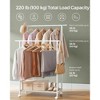 Double-Rod Clothes Rack with Wheels, 38.8 Inch Garment Rack with Shelf & 2 Side Rods, 220 lb Capacity, for Bedroom Closet, Beige & White - 3 of 4