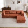 Circle Fleece Compression Mahjong Convertible L-Shaped Sectional Sofas with 1 Ottoman and No Assembly Required - 2 of 4