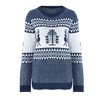 Womens Christmas Sweater 2025 Crew Neck Festive Pattern Sweater Christmas Trees & Reindeers Pullover Sweaters Simple Holiday Sweater - 3 of 4