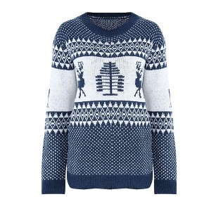 Women’s Fall Casual Christmas Long Sleeve Knitted Pullover Sweaters Shirt Crew Neck Loose Winter Tops - 1 of 1