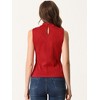 Allegra K Women's Mock Neck Sleeveless Keyhole Back Ribbed Knit Blouses - 3 of 4
