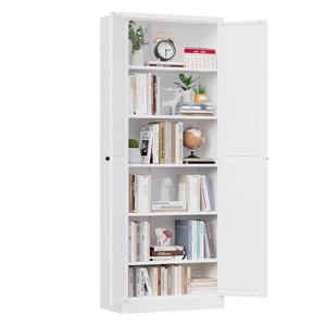 TiramisuBest 60"/70" Metal Kitchen Pantry Cabinet Adjustable Storage 4 Shelves 110lb Capacity Heavy Duty Freestanding Organizer Slim Modern - 1 of 4