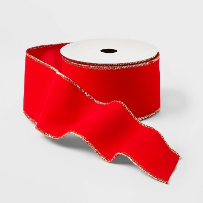 2.5" Velvet Ribbon Red 21ft - Wondershop™