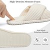 TIME HOLLOW Beige Corduroy Crossband Open-Toe Slippers - 3 of 3