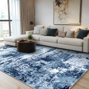 LOVEVOOK Living Room Rug Abstract Area Rugs Machine Washable Large Carpet Non-Slip Faux Wool Indoor Vintage Rugs for Bedroom, Dining Room - 1 of 4