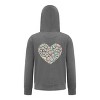 Everyday Kids Floral Heart Girls Zip Up Hoodie – Pastel Flower & Butterfly Graphic Sweatshirt - 3 of 4