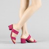 Allegra K Women's Back to College Faux Suede Dual Straps Block Heel Slide Sandals - 2 of 4