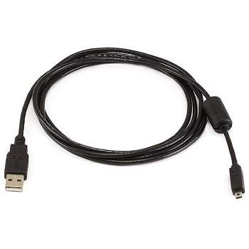 Monoprice USB Cable - 6 Feet - Black | A to Mini-B 8-Pin with Ferrites for Pentax Panasonic Nikon Digital Camera