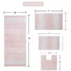 Gradiation Bathroom Decor, Washable Rug, Bathroom Mat, Bathroom Rug Set, Bath Mat Set, Bath Floor Mat Non-Slip, 4 Pcs Set with Runner, Pink - 3 of 4