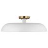 Nuvo Lighting Colony 1 - Light Flush Mount in  Matte White/Burnished Brass - 4 of 4