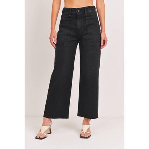 Women's Utility Wide Leg Jeans - JUST BLACK DENIM - 1 of 2