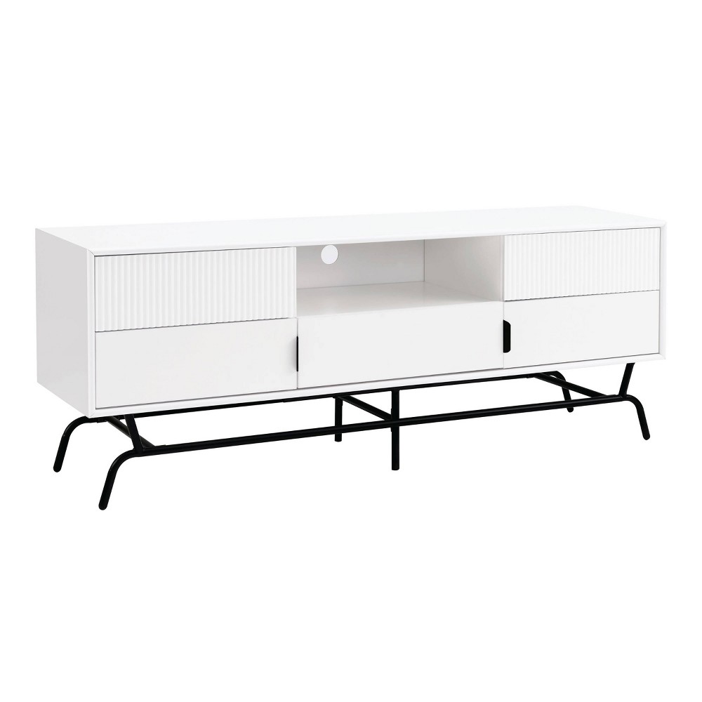 Photos - Mount/Stand miBasics Meadowgrove Modern 3 Drawer TV Stand for TVs up to 65" with Cabin