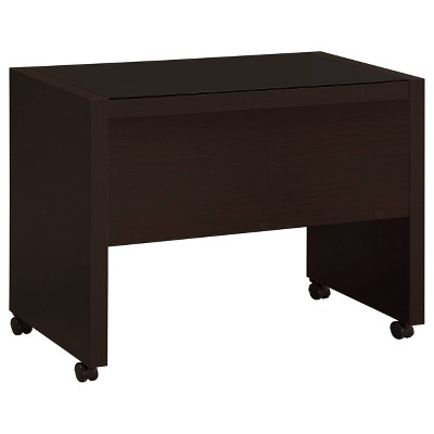 Skeena Cappuccino 3-Piece Office Desk Set with Glass Top