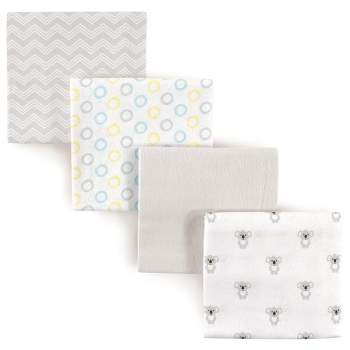 Luvable Friends Baby Cotton Flannel Receiving Blankets, Koala 4-Pack, One Size