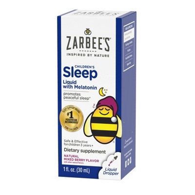 Zarbee&#39;s Kid&#39;s Sleep Liquid with Melatonin, Drug-Free &#38; Non-Habit Forming-Natural Berry -1 fl oz