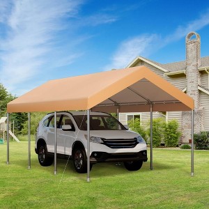 10x20 FT Heavy Duty Carport, Outdoor Car Canopy, Sturdy Metal Frame Portable Garage, Waterproof and UV Protection Garage Tent for Pickup, Boat, Car - 1 of 4