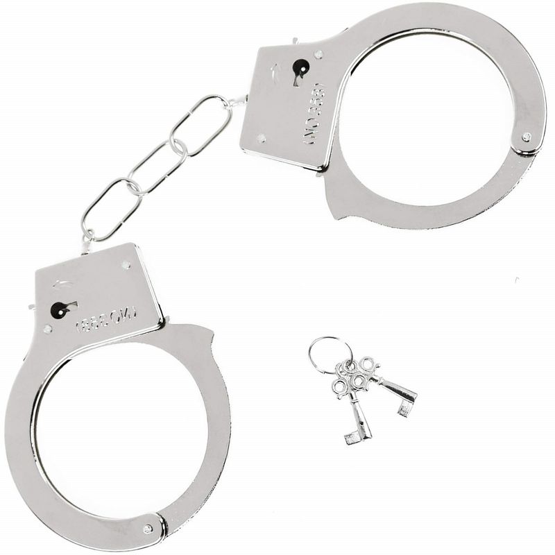 Skeleteen Pretend Costume Handcuffs - Silver, 1 of 5