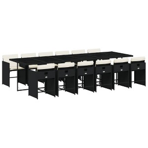vidaXL 5 Piece Patio Dining Set with Cushions Poly Rattan - 1 of 4