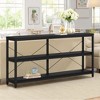 UbMelt 55.12 Inch Console Table with 3-Tier Storage Shelves,Industrial Entryway Table for Living Room & Entryway,Black - 4 of 4
