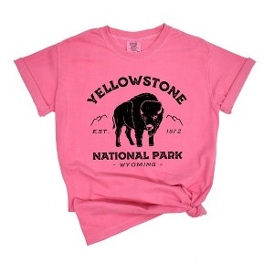 Simply Sage Market Women's Vintage Yellowstone National Park Short Sleeve Garment Dyed Tee - 1 of 2