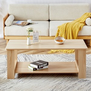 CAVINAS Rectangular Coffee Tables for Living Room, A Modern and Practical Coffee Table, the Double Layered Coffee Table, MDF material - 1 of 4