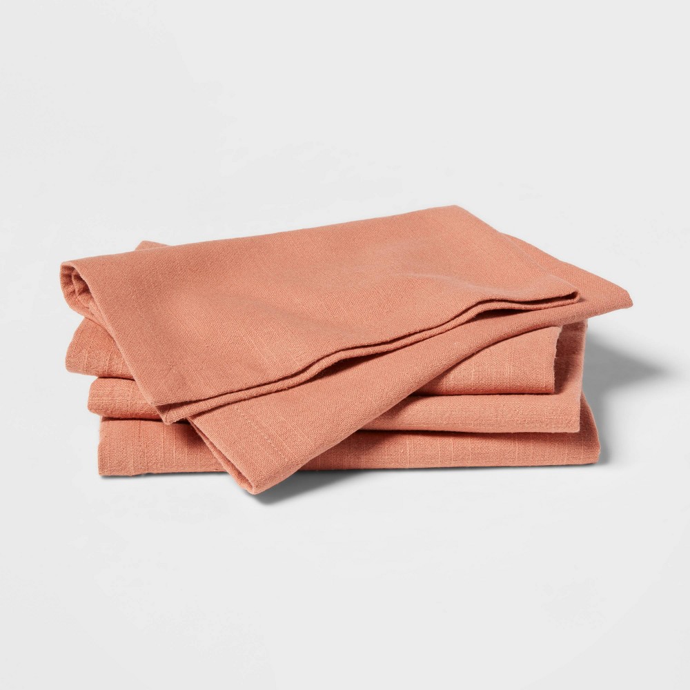 Photos - Tablecloth / Napkin 4pk Cotton Easy Care Napkins Pink - Threshold™