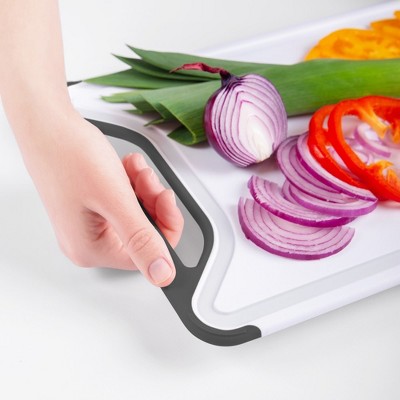 July Home White and Gray Plastic Cutting Board Set of 3