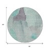 Teal Blue And Aqua Abstract Washable Indoor Outdoor Area Rug - 3 of 4